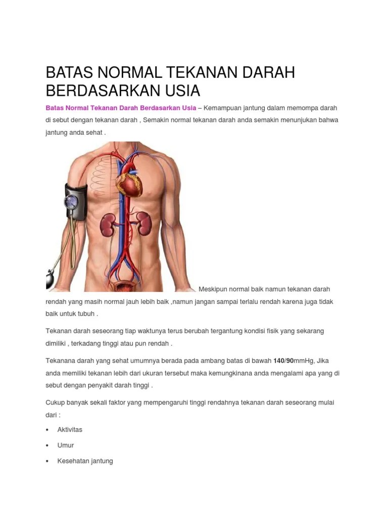 Batas Normal Tekanan Darah Berdasarkan Usia | PDF