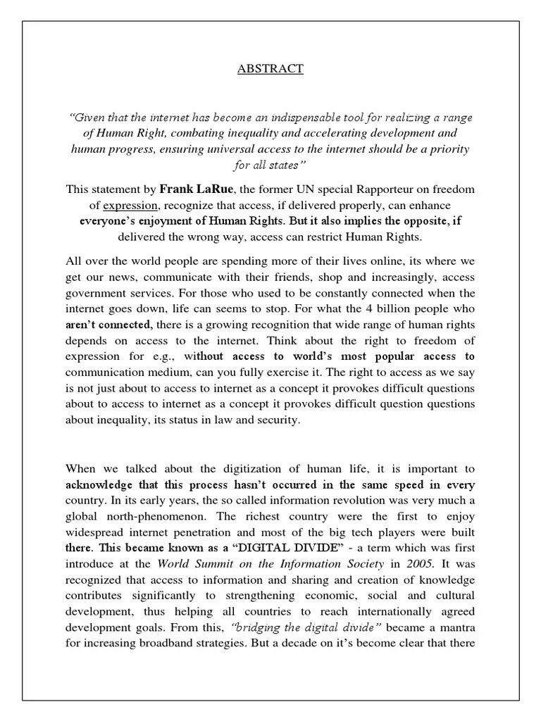 Cyber Law Right to Access Access Human Rights