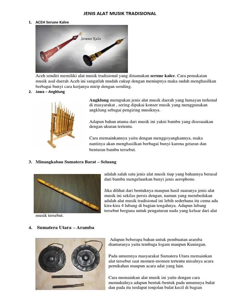 Jenis Alat Musik Tradisional | PDF
