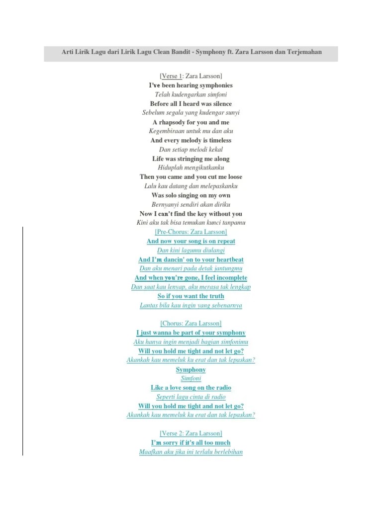 Arti Lirik Lagu Dari Lirik Lagu Clean Bandit Hennyy | PDF