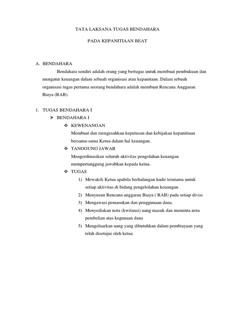 Tata Laksana Tugas Bendahara | PDF