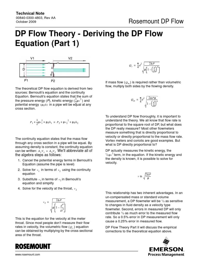 square root dp flow equation.pdf Flow Measurement Materials Science