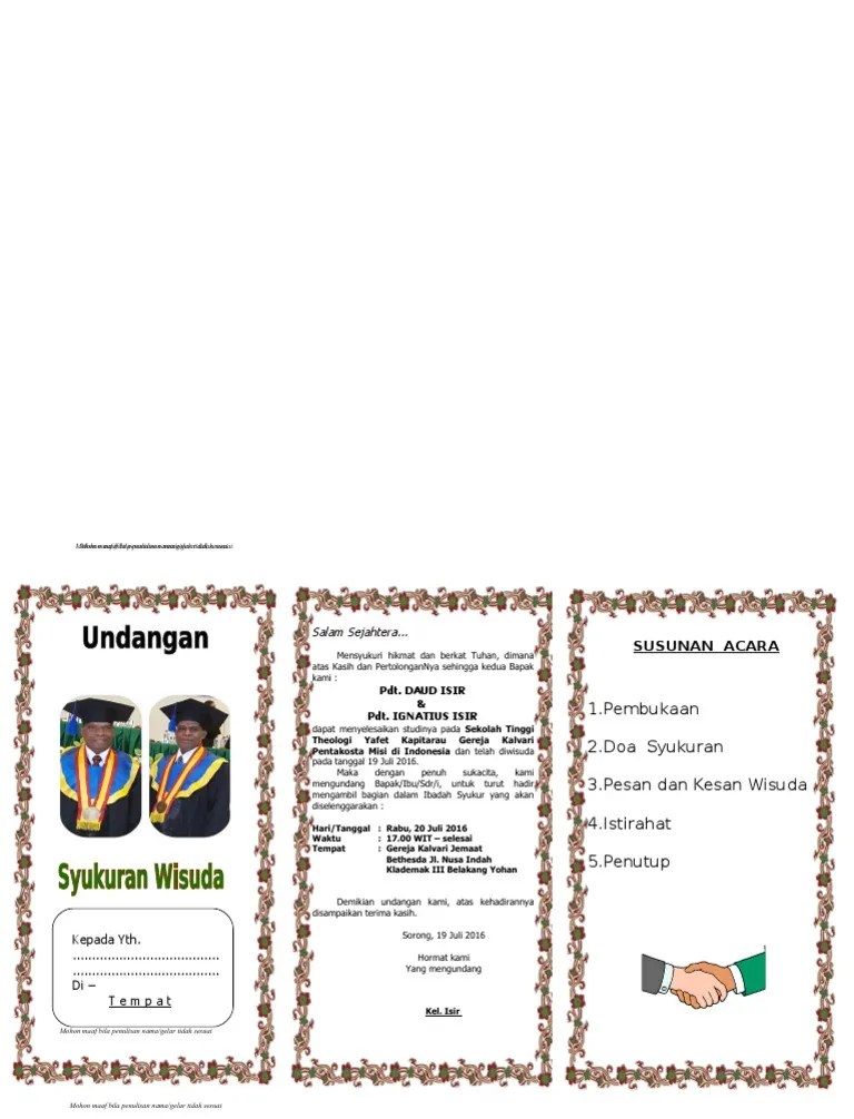 Undangan Syukuran Wisuda | PDF