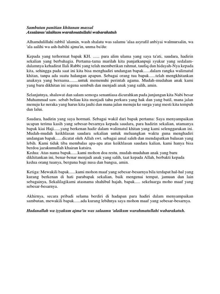 Template Ucapan Terima Kasih Khitanan