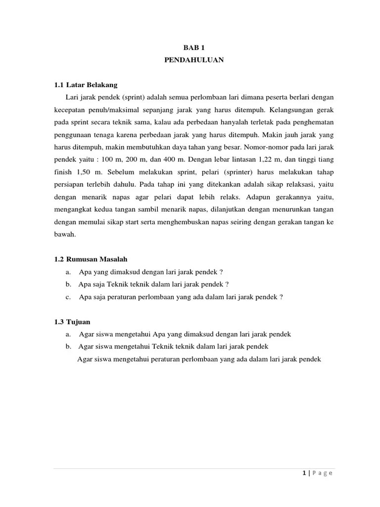 Makalah Lari Pendek Lengkap | PDF