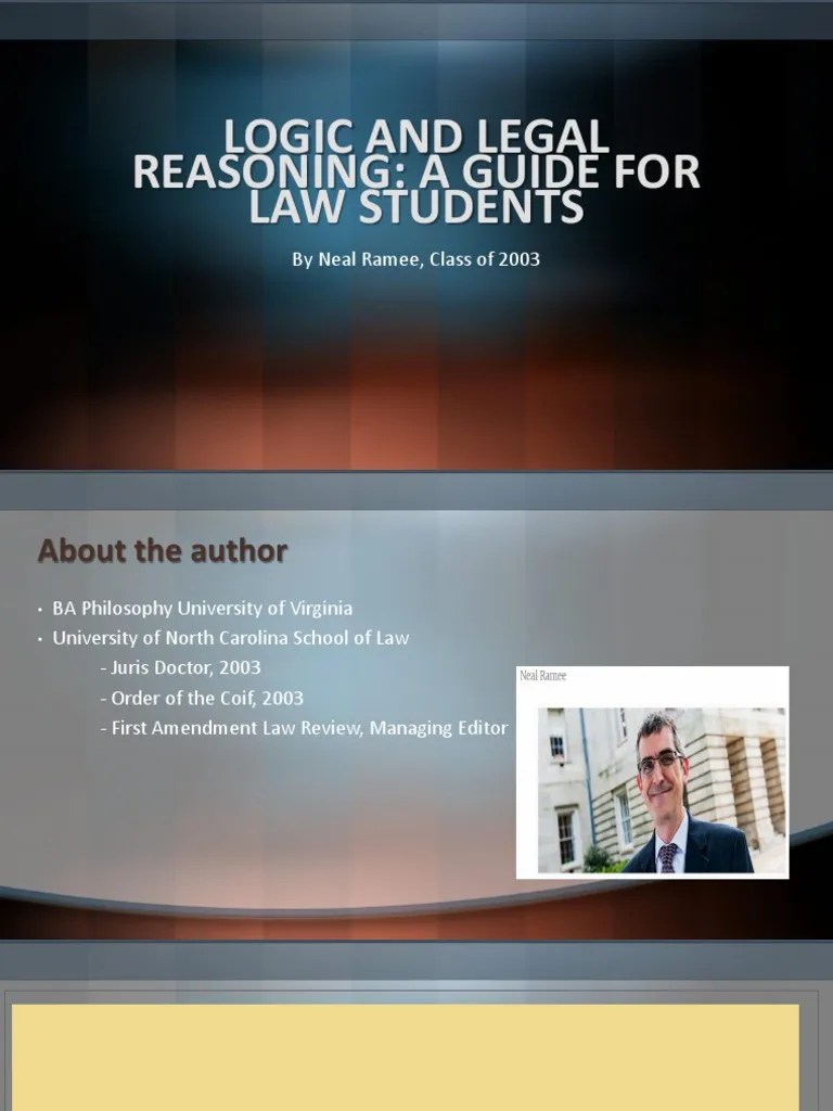 Logic and Legal Reasoning PDF Fallacy Argument