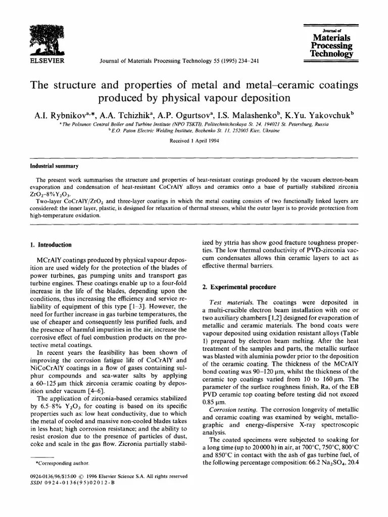 Journal of Materials Processing Technology Volume 55 Issue 34 1995
