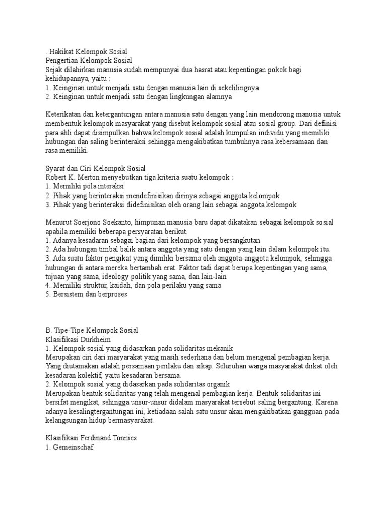 Hakikat Kelompok Sosial | PDF