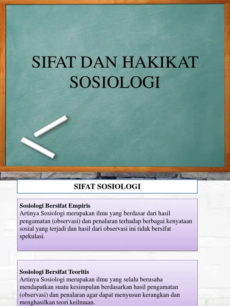 Sifat Dan Hakikat Sosiologi | PDF