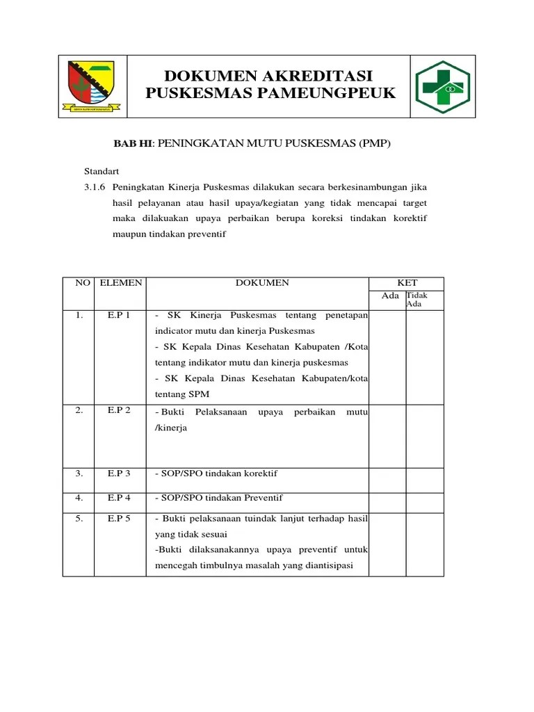 Contoh Dokumen Bab 3 Akreditasi Puskesmas Dokumen Pilihan