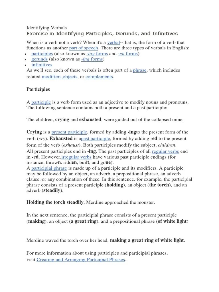 Identifying Verbals