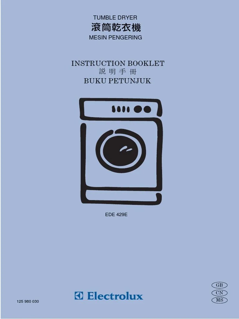Instruction Booklet Buku Petunjuk Tumble Dryer PDF Clothes Dryer