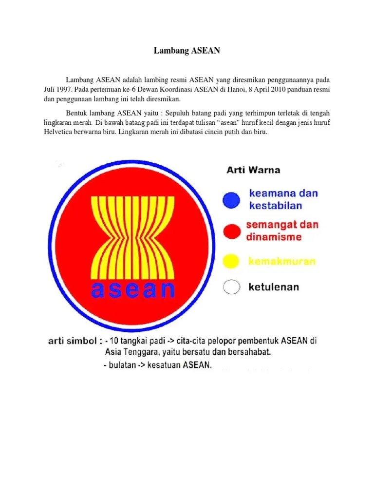 Warna Biru Pada Lambang Asean Mempunyai Arti
