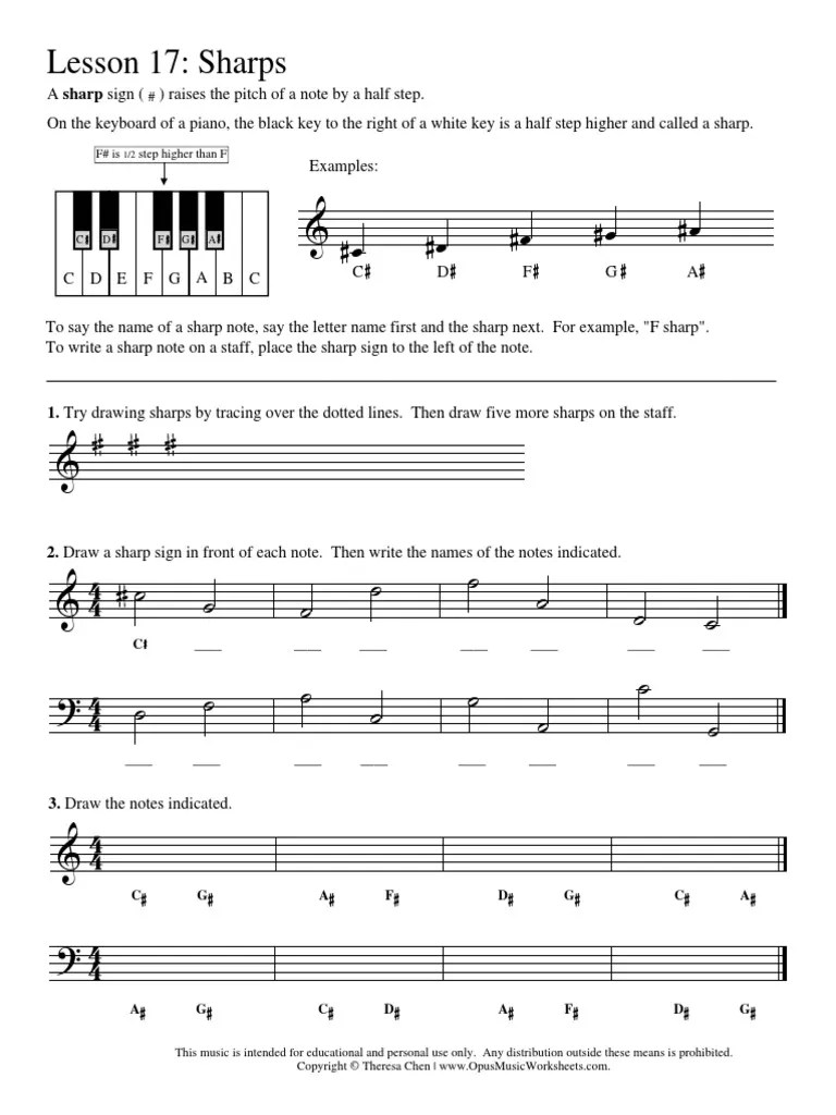 Music Theory Worksheet 17 Sharps PDF PDF Musical Instruments