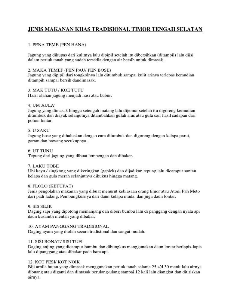 Makanan Khas Tts | PDF