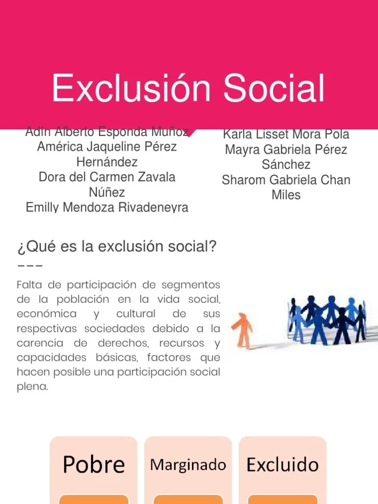 Exclusión Social Exclusión social Subjetividad