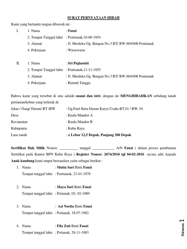 Demikian beberapa contoh surat pribadi untuk orang tua semoga bermanfaat untuk para pembaca blog. Contoh Surat: Contoh Surat Hibah Tanah Dari Orang Tua Kepada Anak