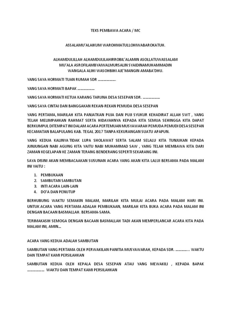 Kumpulan Contoh Teks Pembawa Acara - Kumpulan Contoh Teks MC