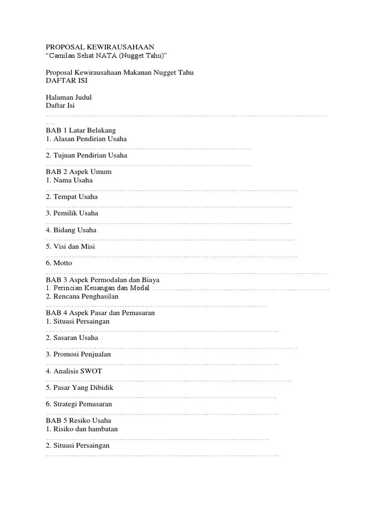 Proposal Kewirausahaan