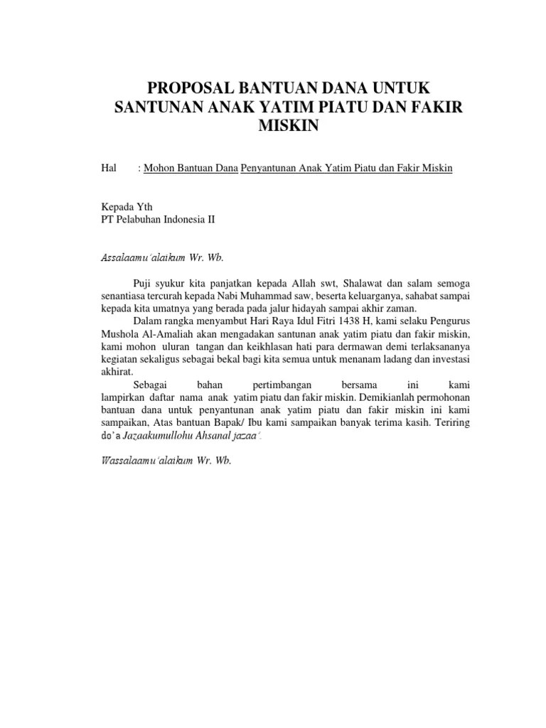 Kumpulan Contoh Paling Lengkap: Yuk Lihat Proposal Santunan Anak Yatim  Terbaru