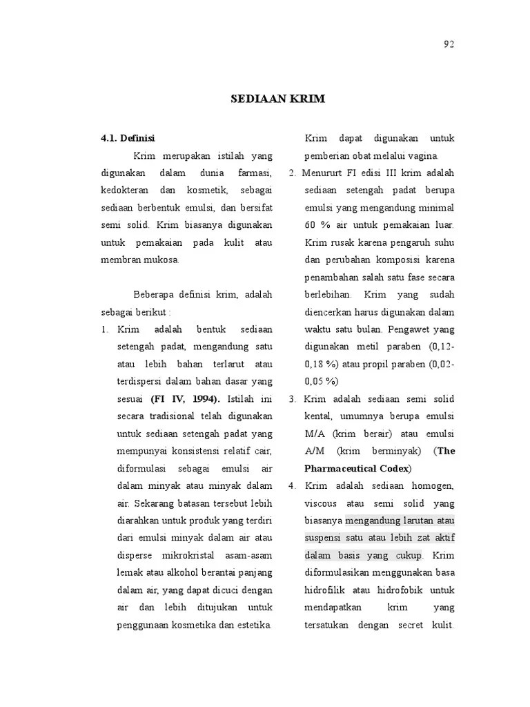 Sediaan Krim 4.1. Definisi