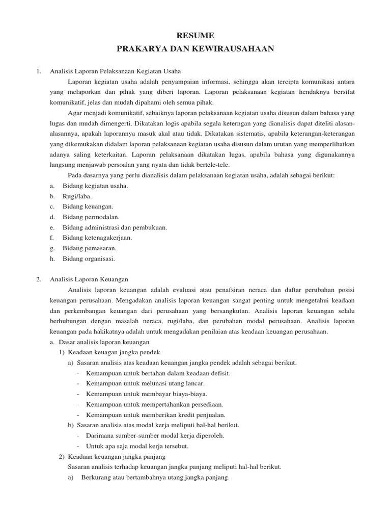 Analisis Laporan Pelaksanaan Kegiatan Usaha