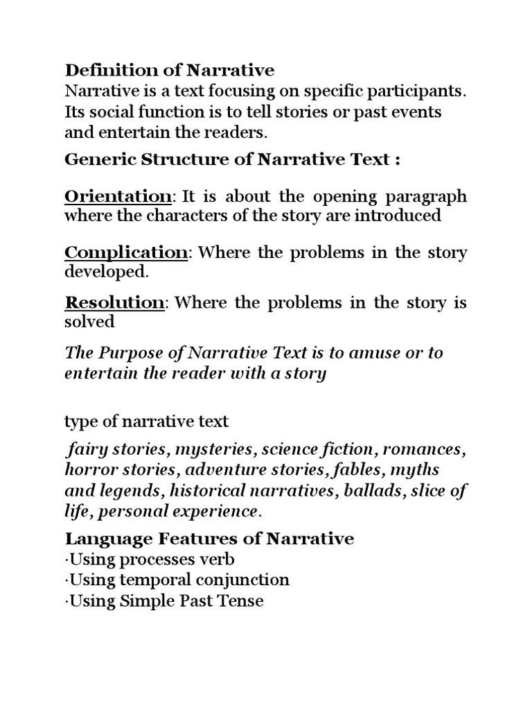 Definition Text Narrative
