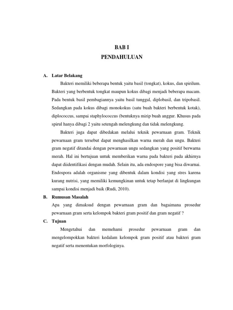 Laporan Pewarnaan Gram Bab 1 Dapus Finishh