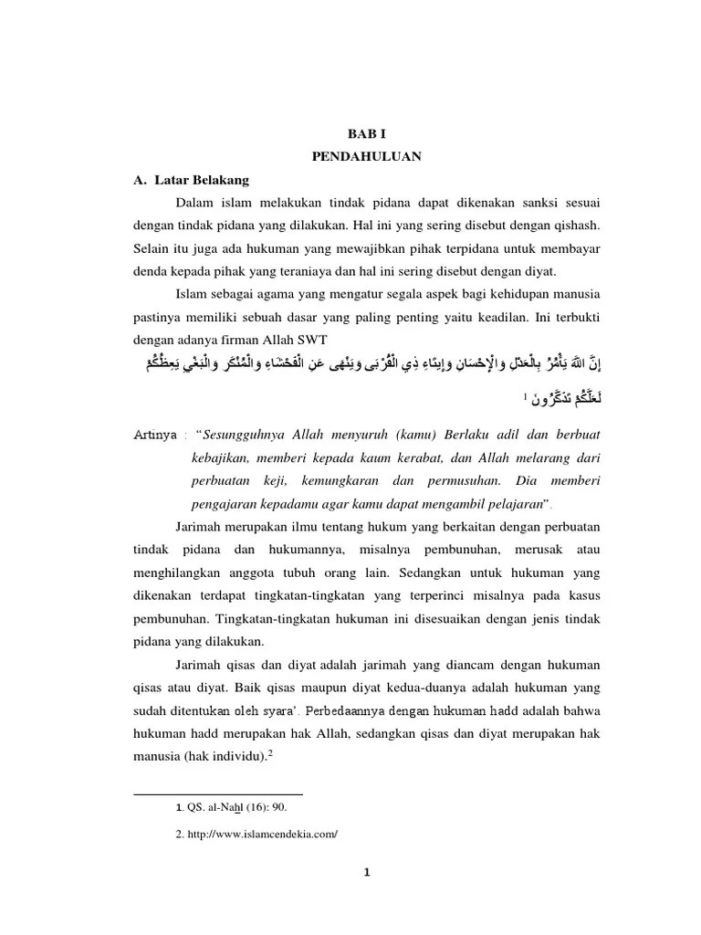 Makalah Qishash Dan Diyat - Contoh Makalah