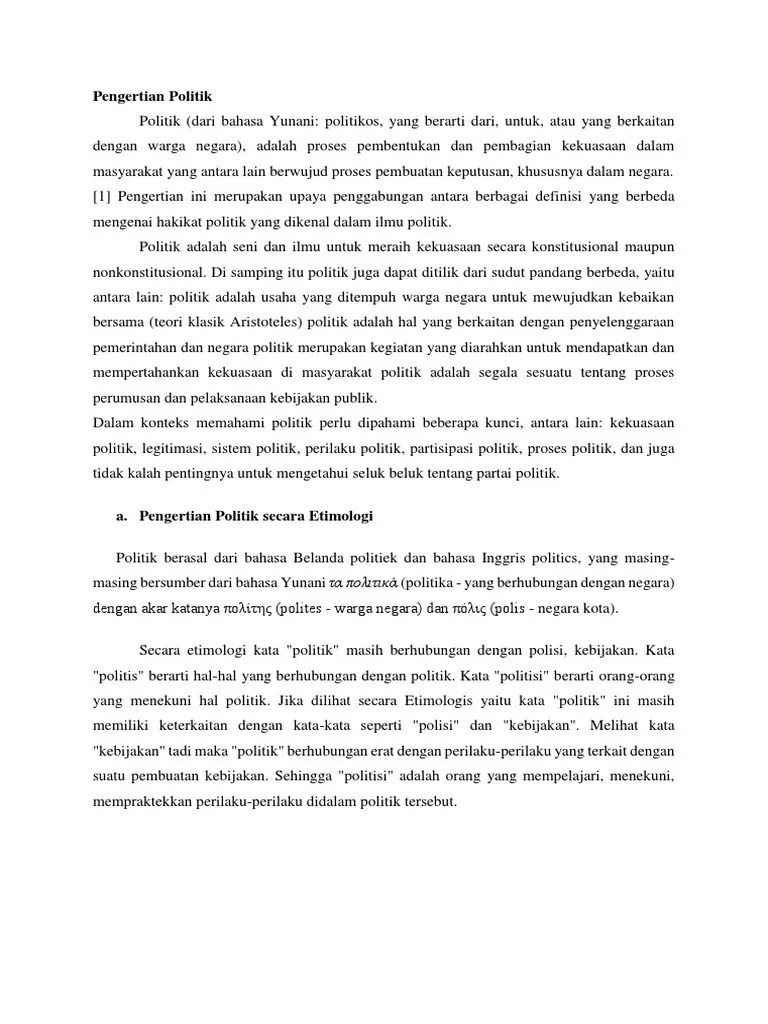 Pengertian Politik | PDF