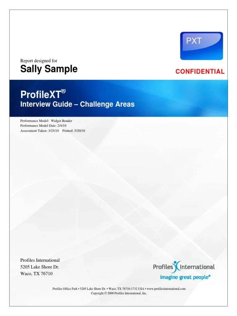 Profile XTInterview Guide Challenge Areas PDF Decision Making