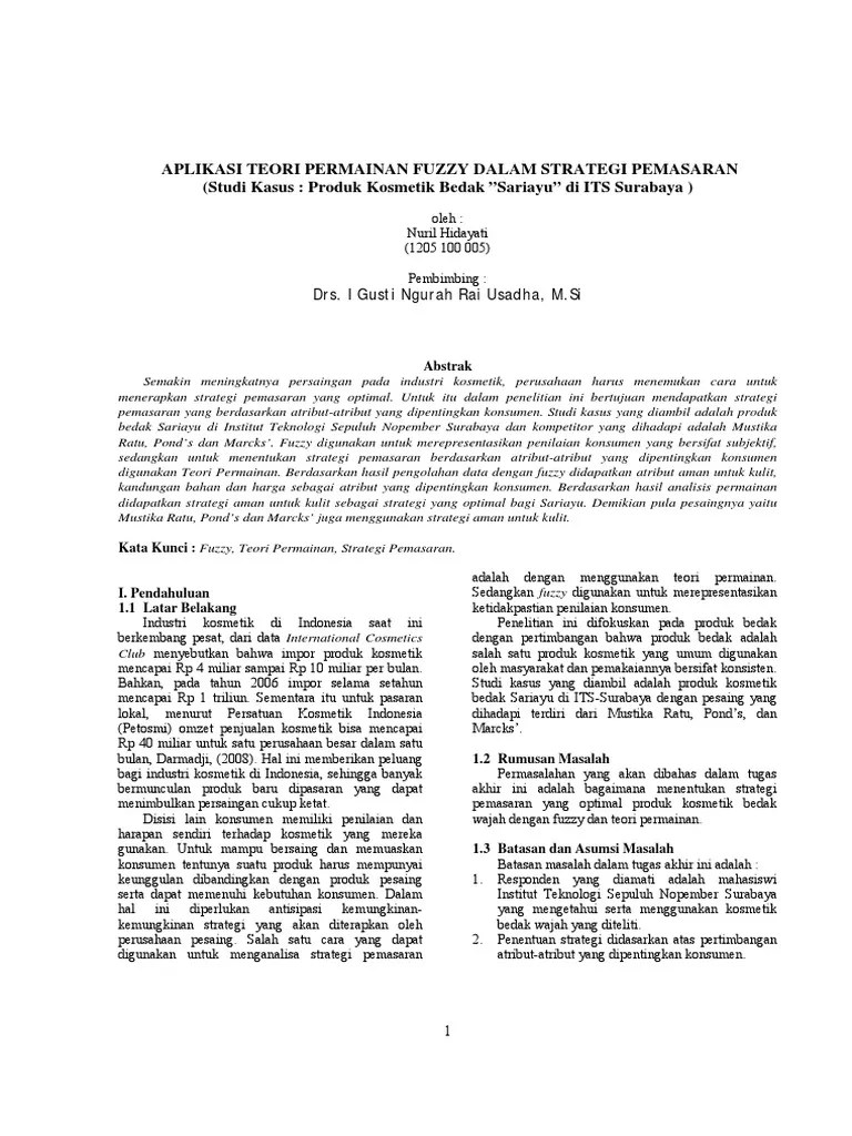 5_jurnal_game Theory_aplikasi Teori Permainan Fuzzy Dalam Strategi