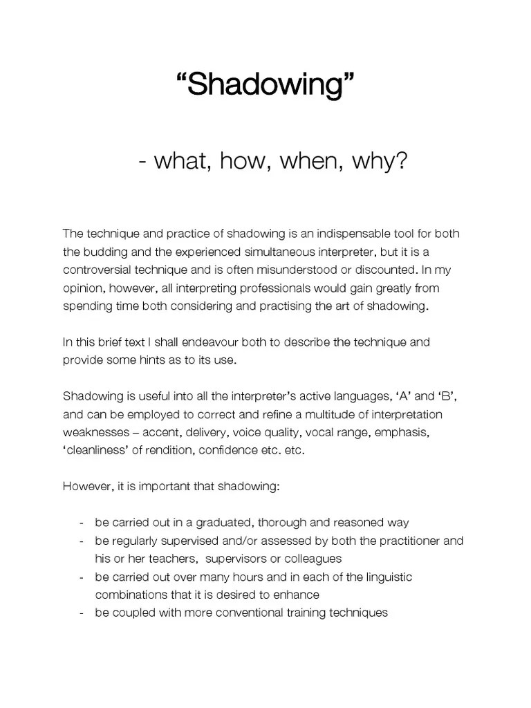 (en) a Guide to Shadowing Language Interpretation Accent