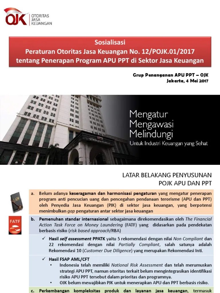 Materi Sosialisasi POJK APU Dan PPT