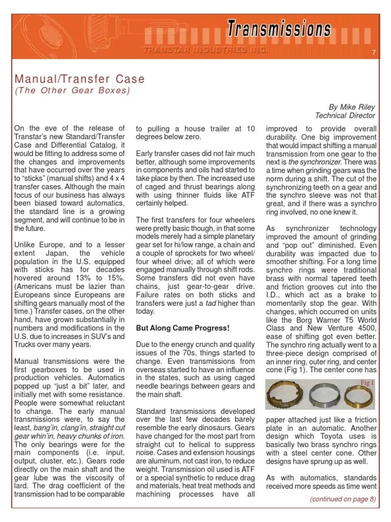 Manual/Transfer Case: (The Other Gear Boxes) | PDF | Manual