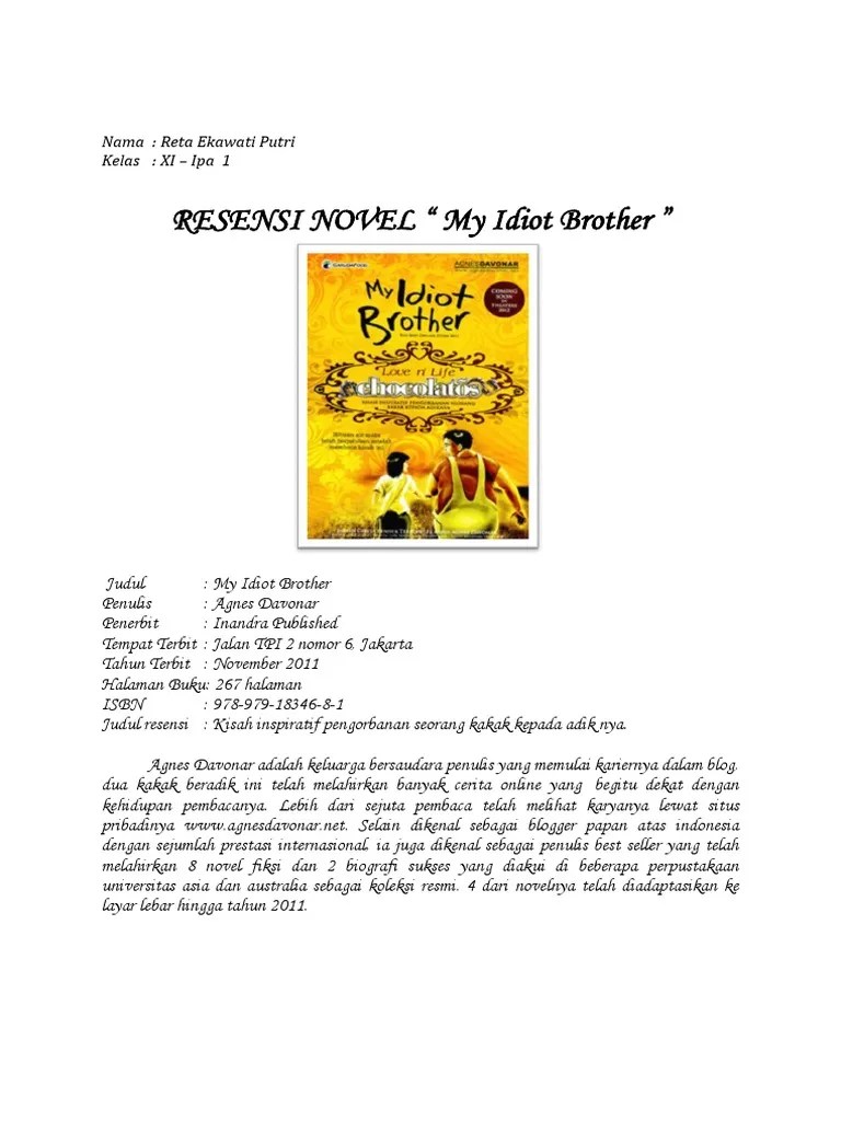 Contoh Resensi Novel My Idiot Brother – Sketsa