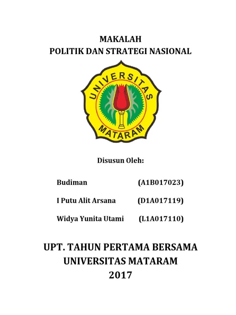 Makalah Politik Dan Strategi Nasional