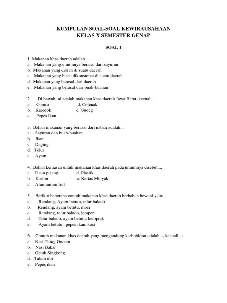 Soal Prakarya Tentang Pengolahan Pangan Buah Dan Sayuran Seputar Buah
