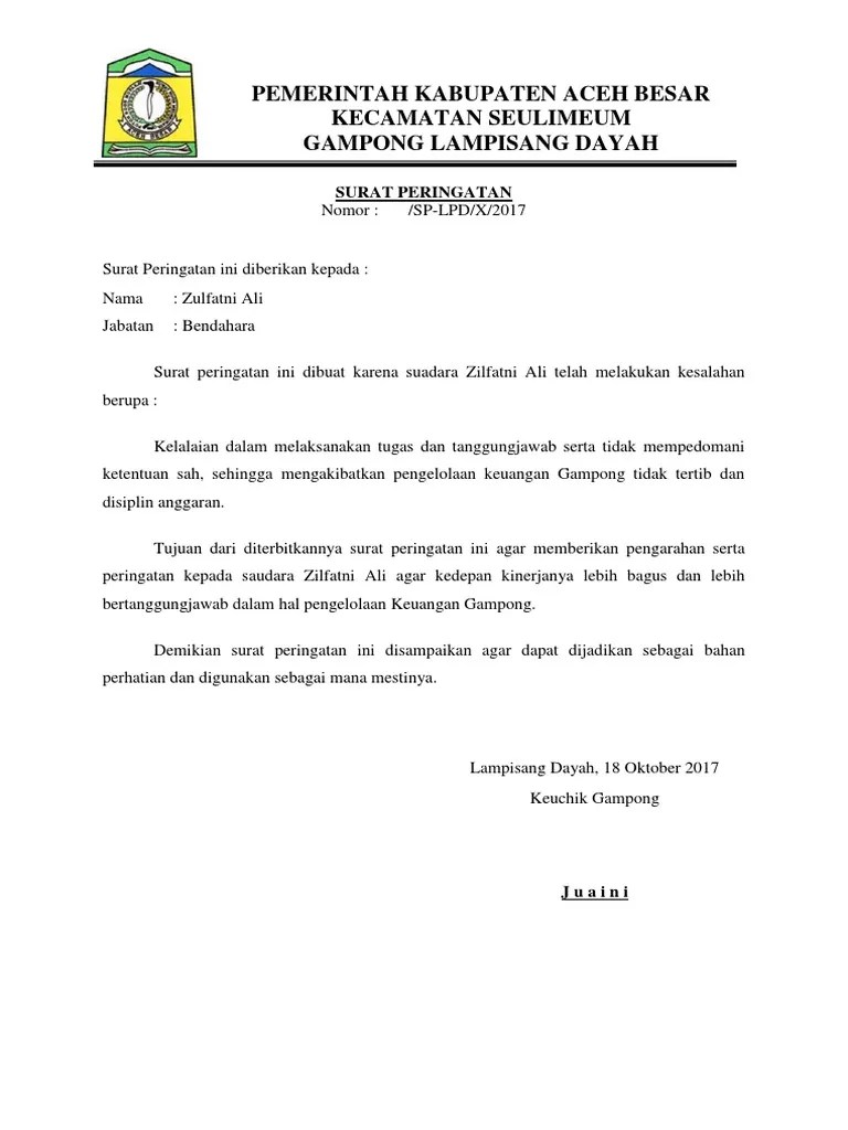 17 Contoh Surat Teguran Bendahara