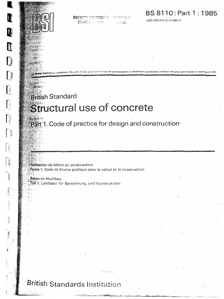 BS 8110 Part1 Structural Use of Concrete PDF