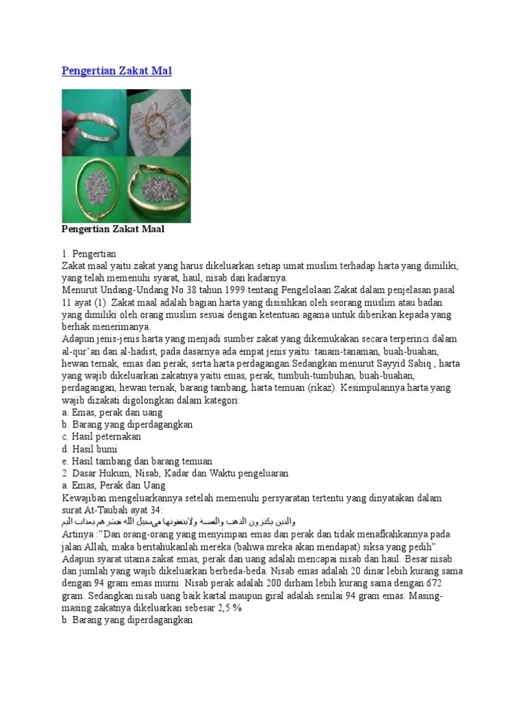 Pengertian Zakat Mal | PDF