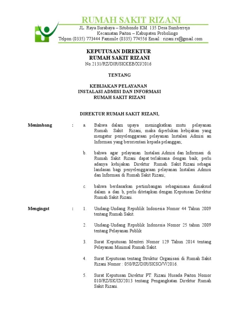 2131 SK Kebijakan Admisi | PDF