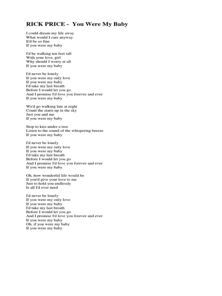 Lirik Lagu If You Were My Baby | PDF