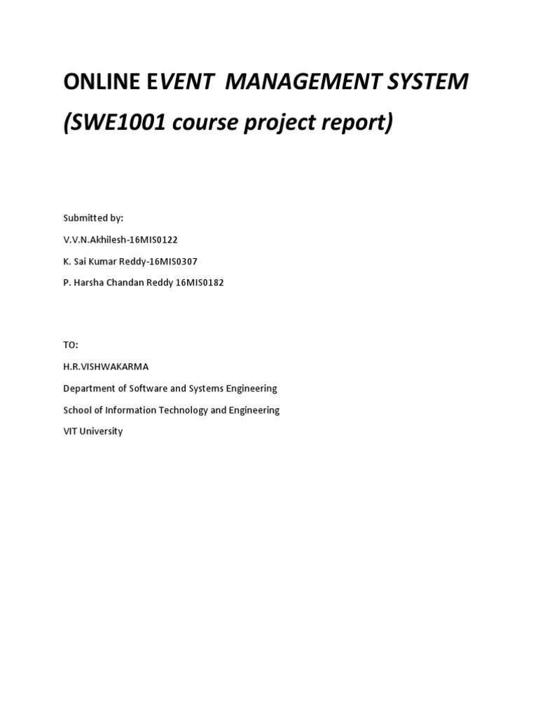 Online Event Management System Up PDF Databases Password