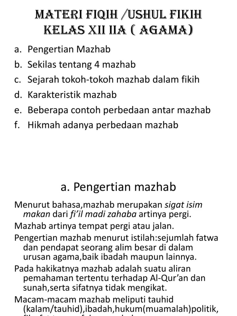 XII Madzhab Fiqih | PDF