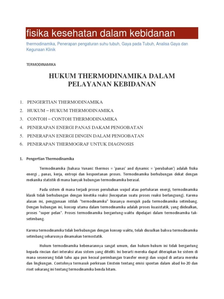 Fisika Kesehatan Dalam Kebidanan