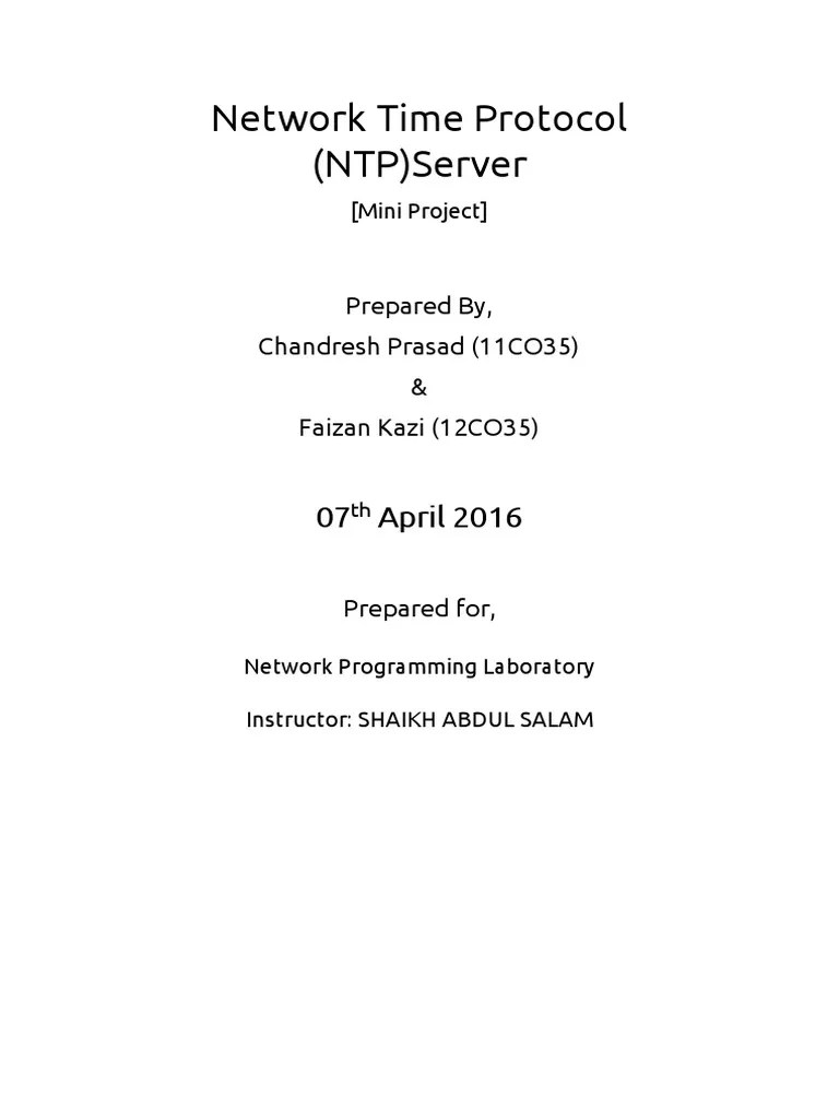Network Time Protocol (NTP) Server 07 April 2016 PDF