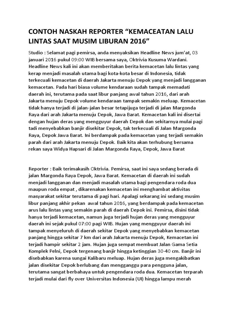 Contoh Naskah Reporter | PDF