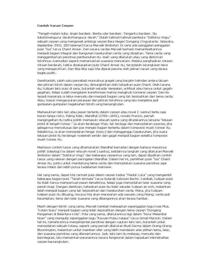 Contoh Narasi Cerpen
