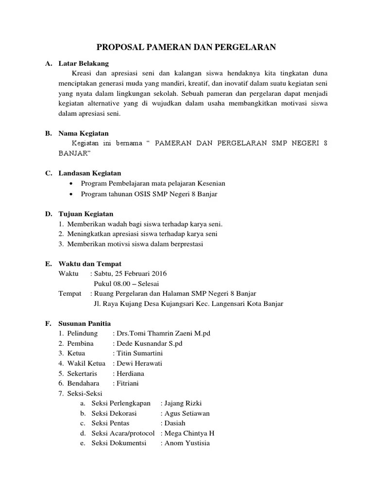 Contoh Laporan Kegiatan Pameran Di Sekolah